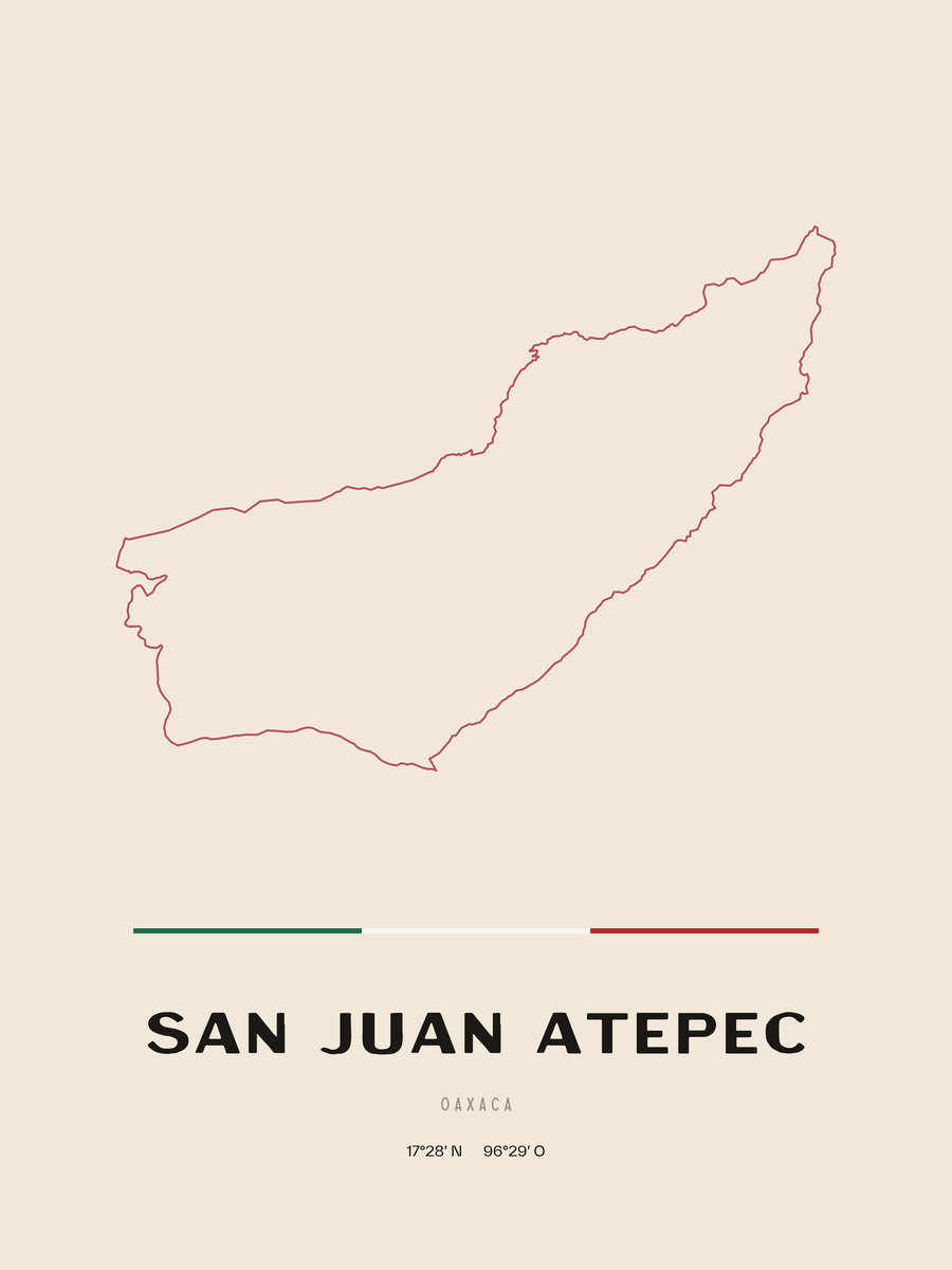Framed poster of San Juan Atepec, Oaxaca.