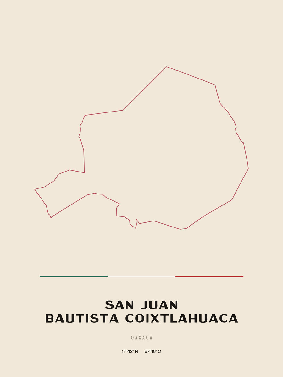 Framed poster of San Juan Bautista Coixtlahuaca, Oaxaca.