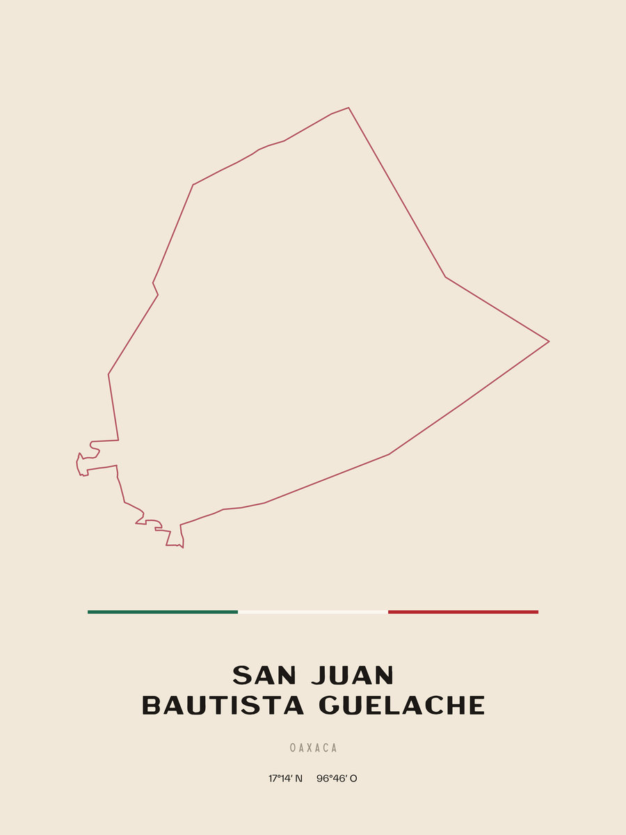 Framed poster of San Juan Bautista Guelache, Oaxaca.