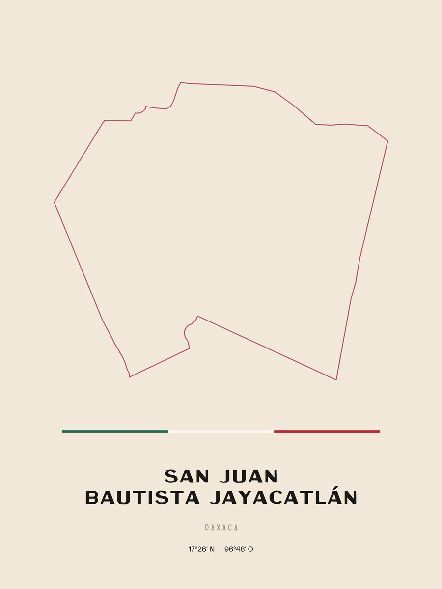 Framed poster of San Juan Bautista Jayacatlán, Oaxaca.