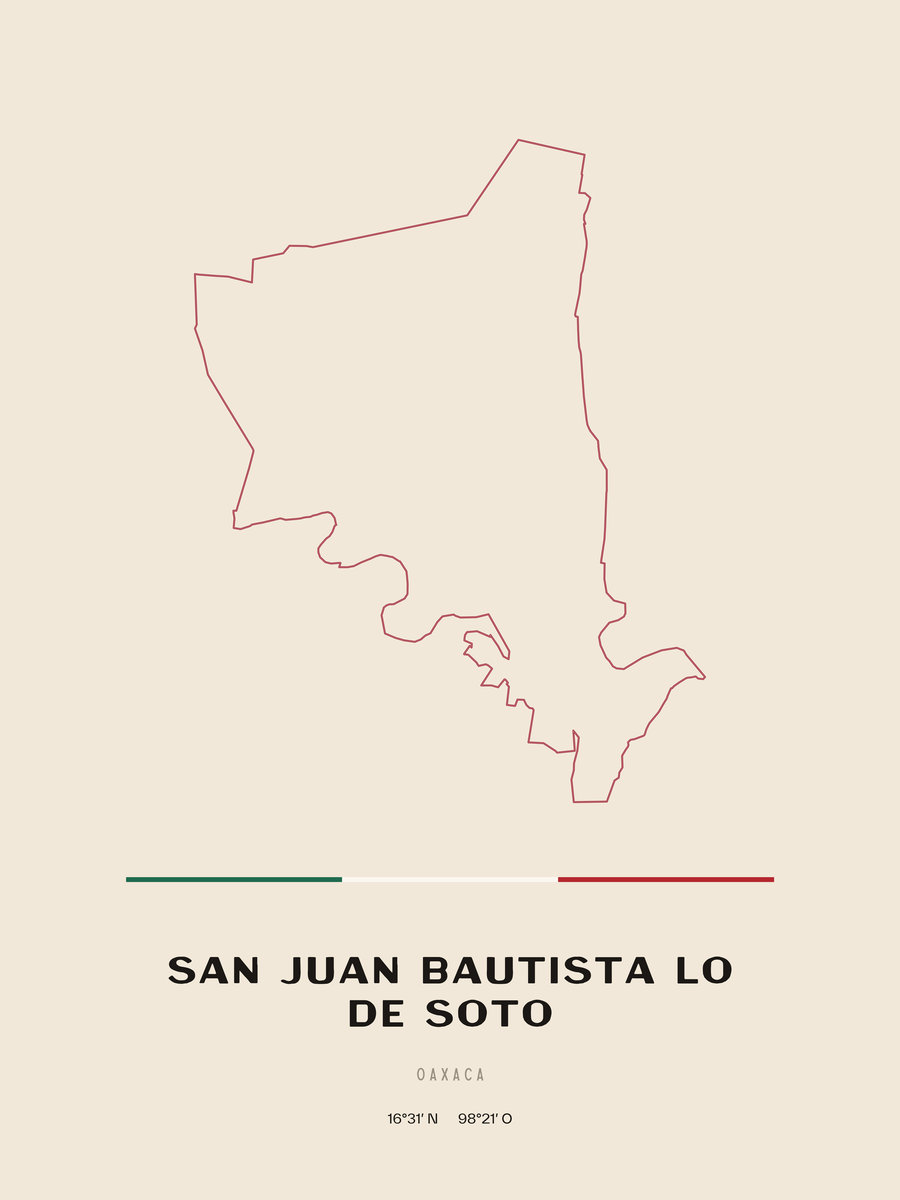 Framed poster of San Juan Bautista Lo de Soto, Oaxaca.
