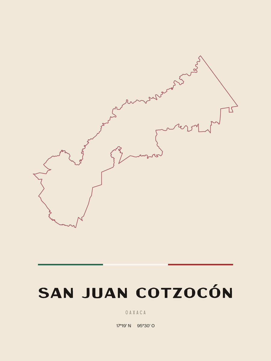 Framed poster of San Juan Cotzocón, Oaxaca.