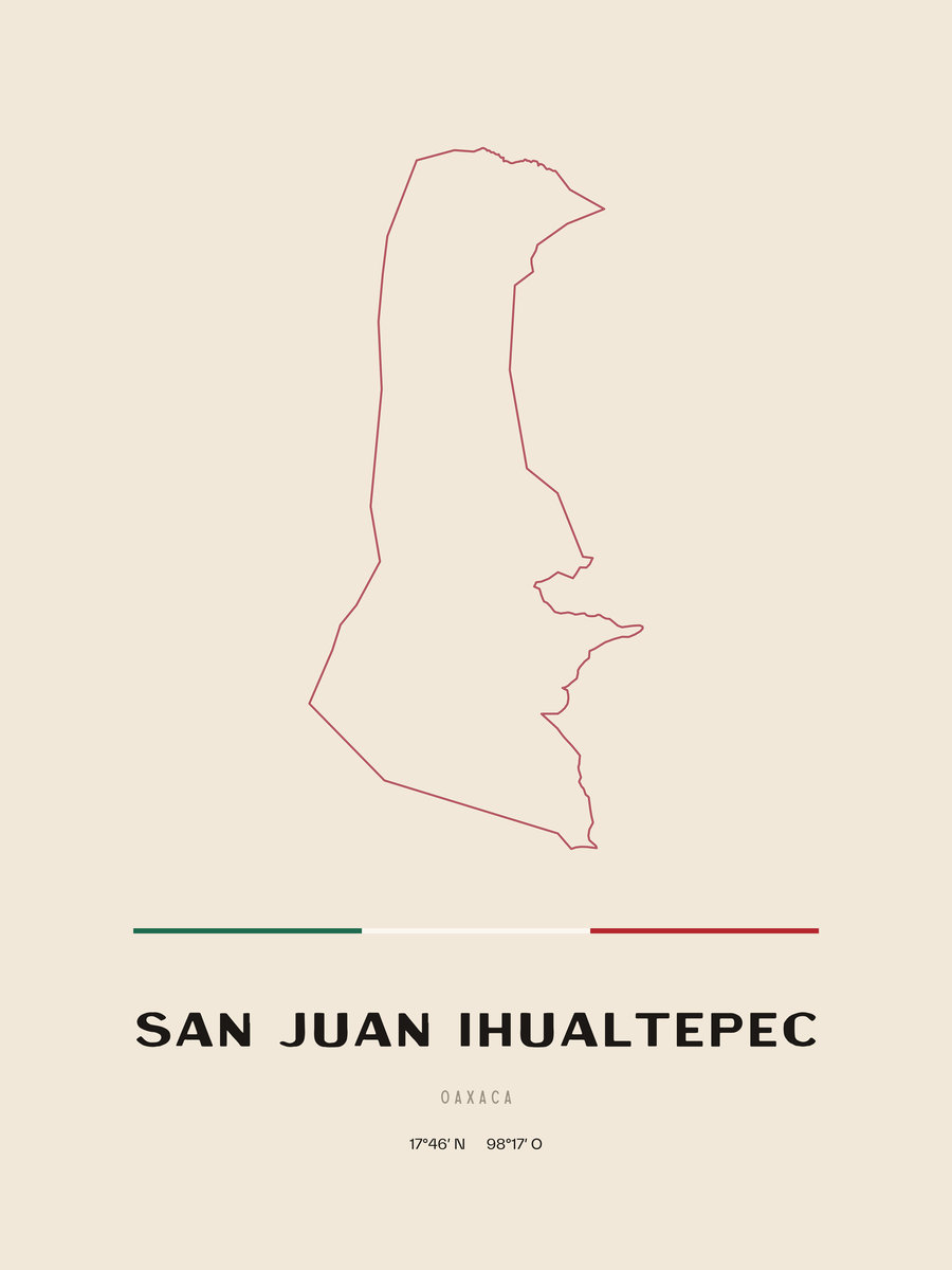 Framed poster of San Juan Ihualtepec, Oaxaca.