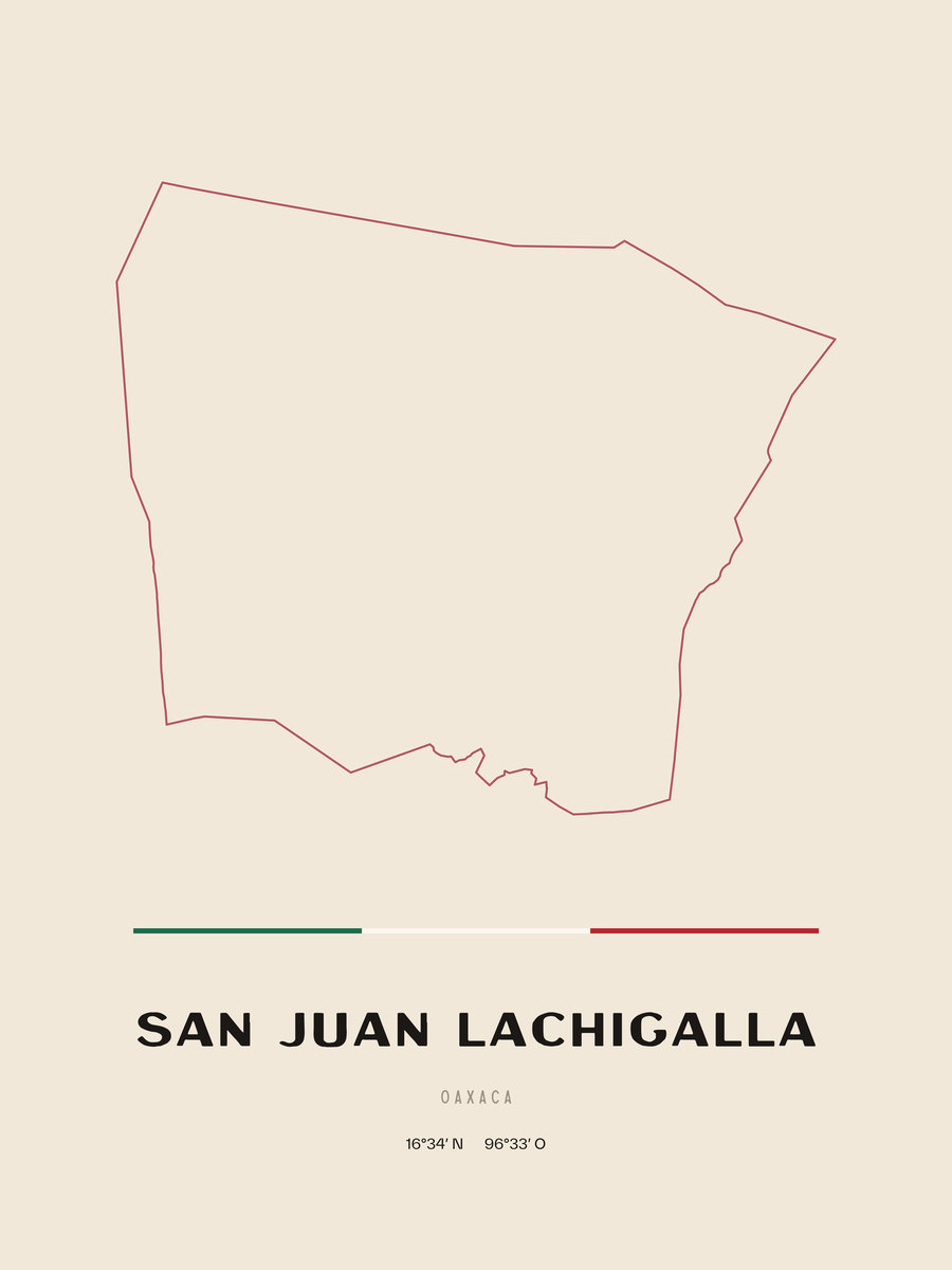Framed poster of San Juan Lachigalla, Oaxaca.