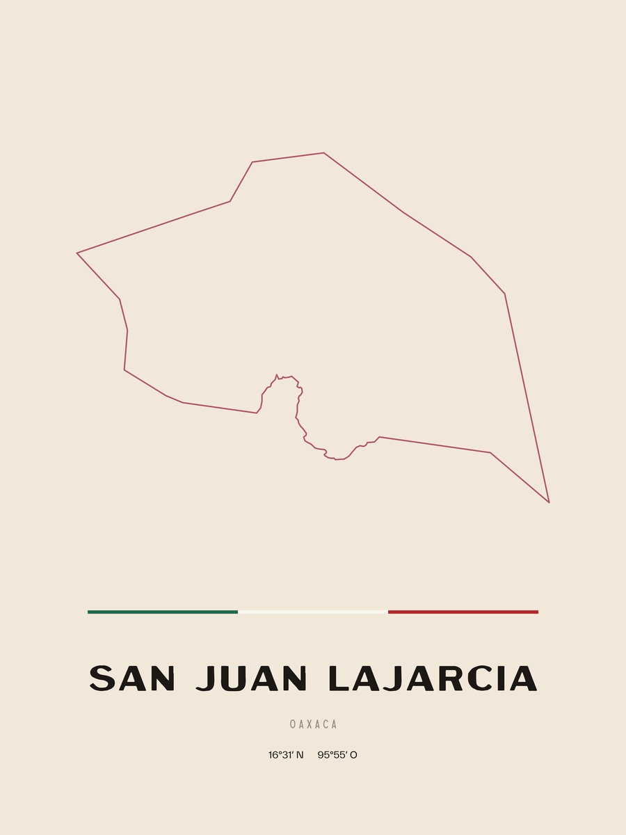 Framed poster of San Juan Lajarcia, Oaxaca.