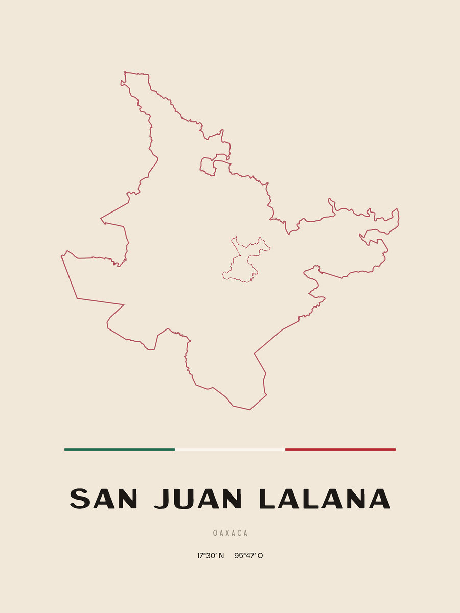 Framed poster of San Juan Lalana, Oaxaca.