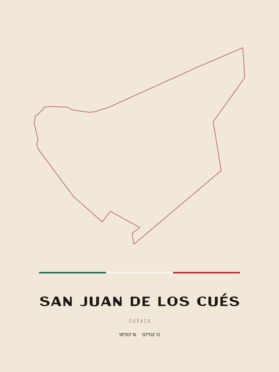 Framed poster of San Juan de los Cués, Oaxaca.