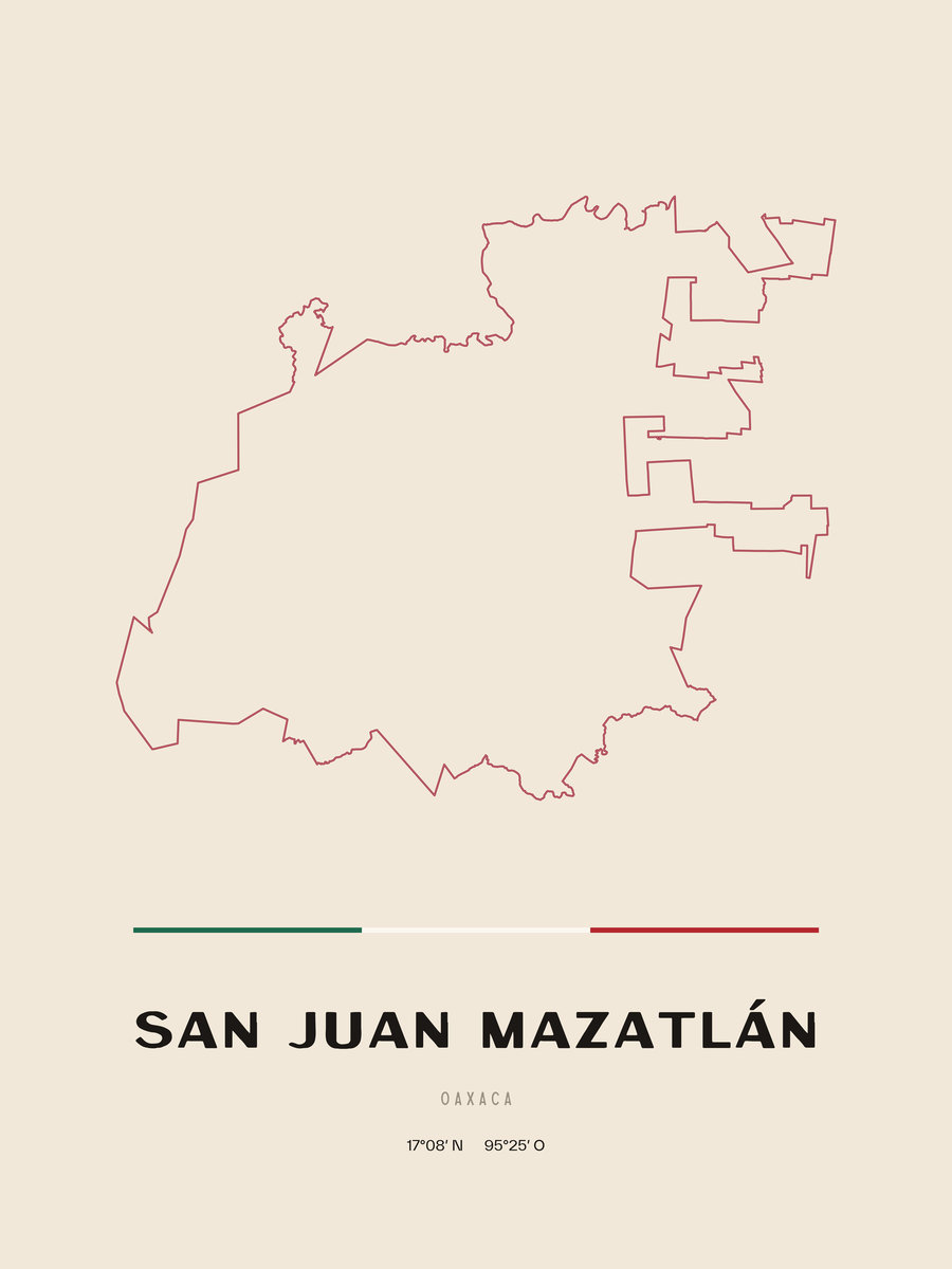 Framed poster of San Juan Mazatlán, Oaxaca.