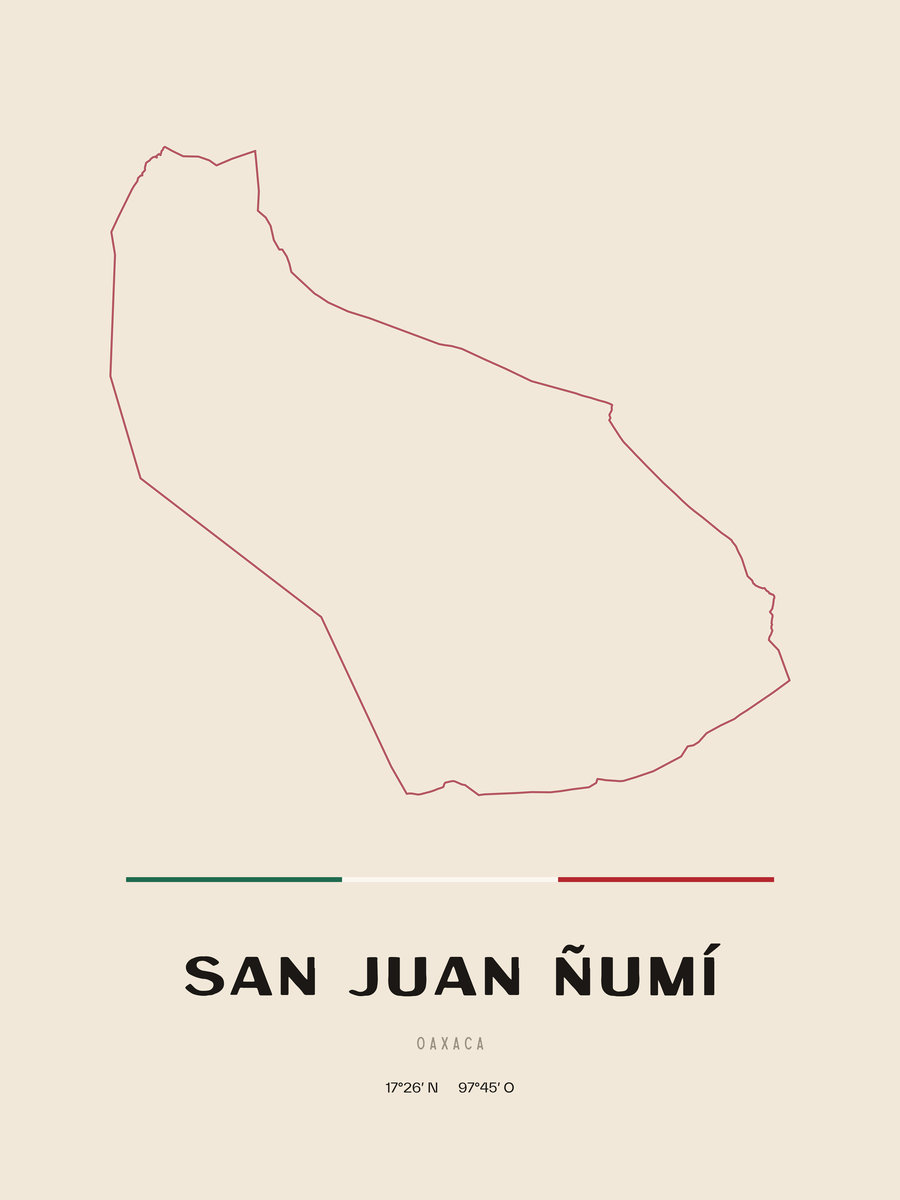 Framed poster of San Juan Ñumí, Oaxaca.