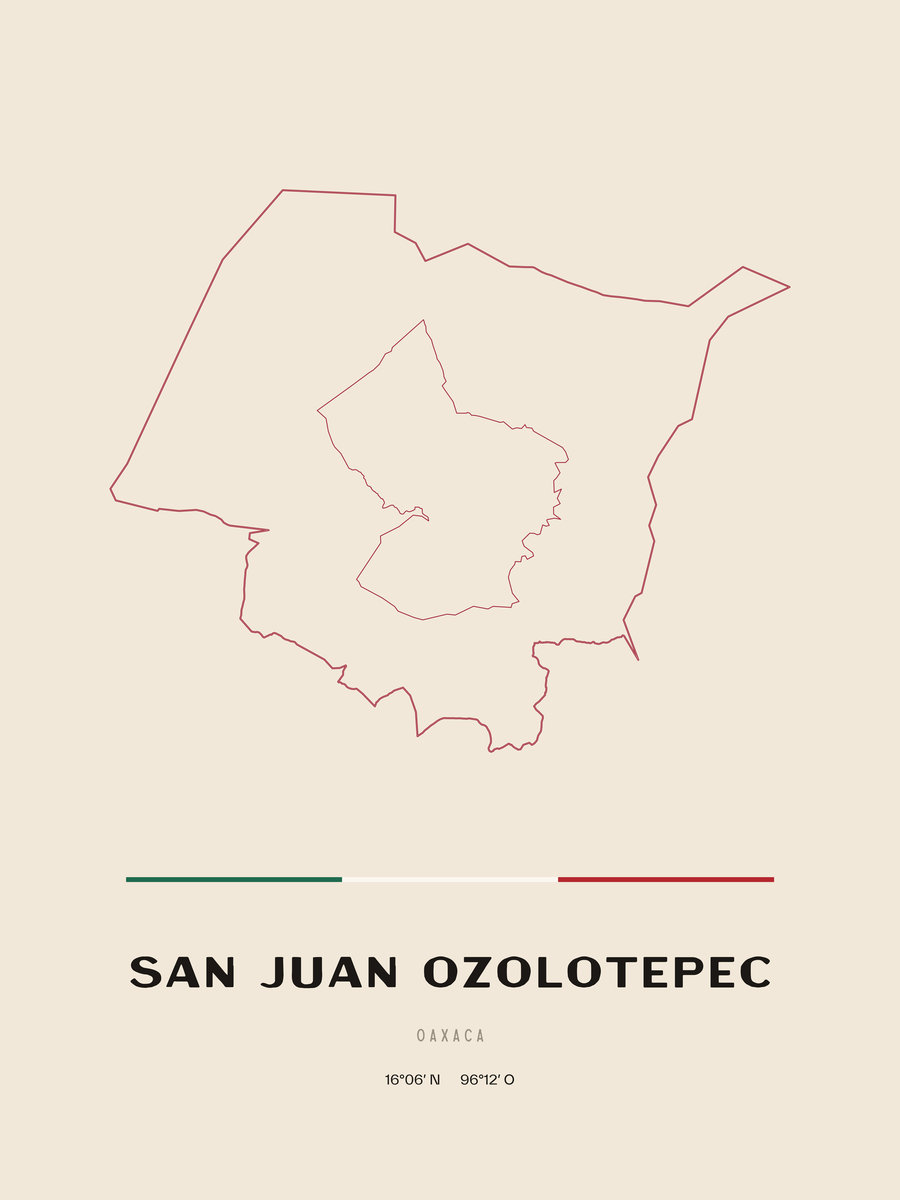 Framed poster of San Juan Ozolotepec, Oaxaca.