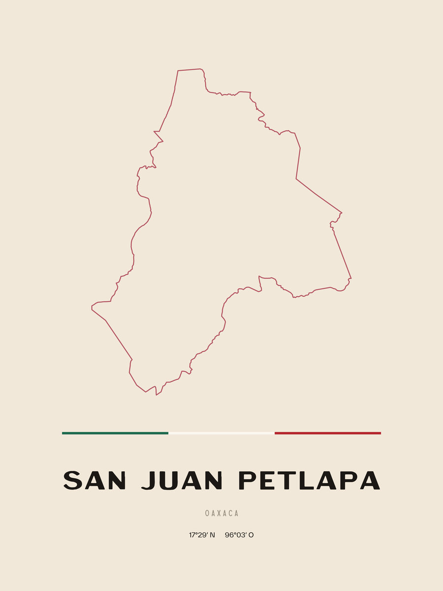 Framed poster of San Juan Petlapa, Oaxaca.