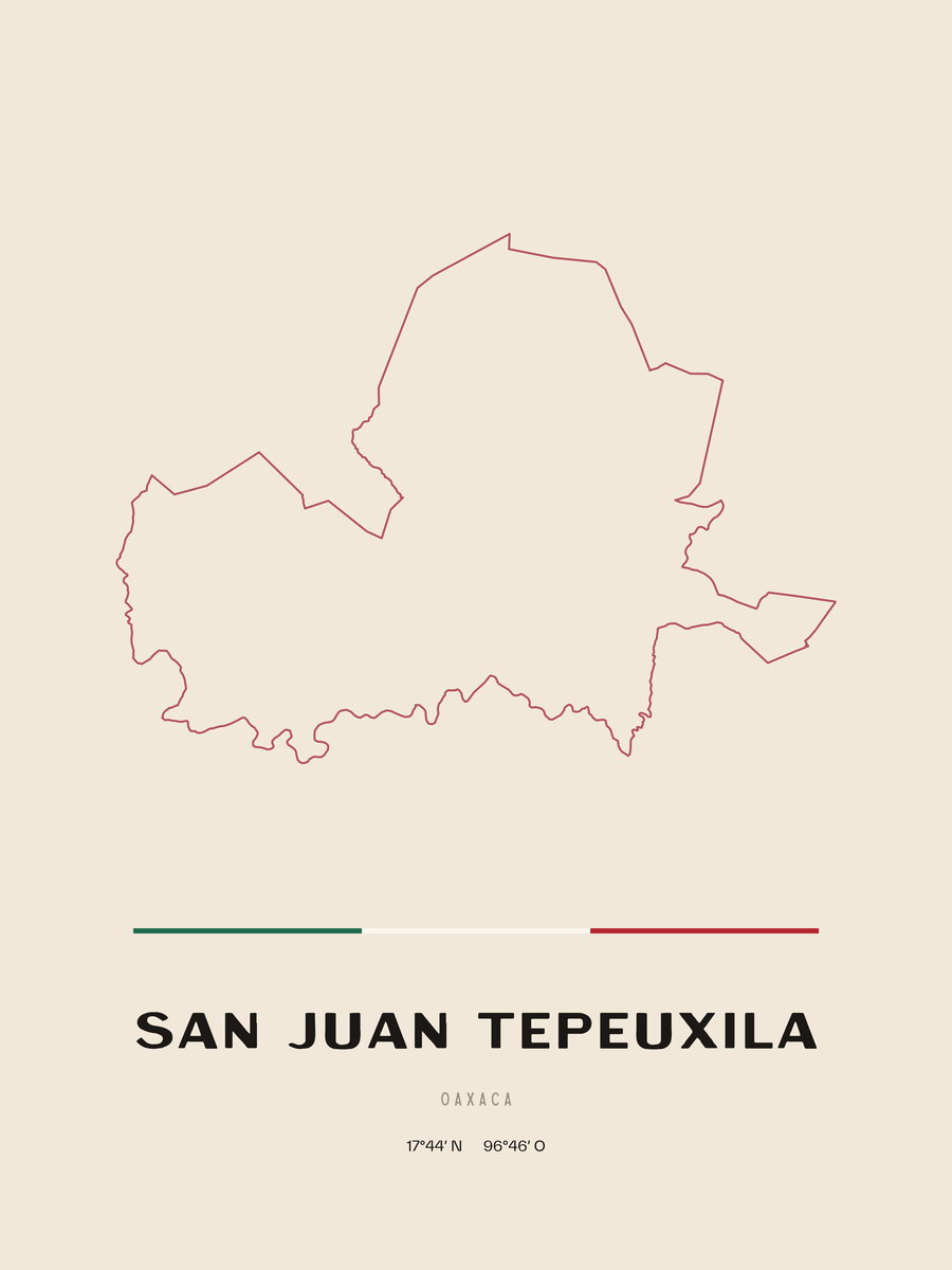 Framed poster of San Juan Tepeuxila, Oaxaca.