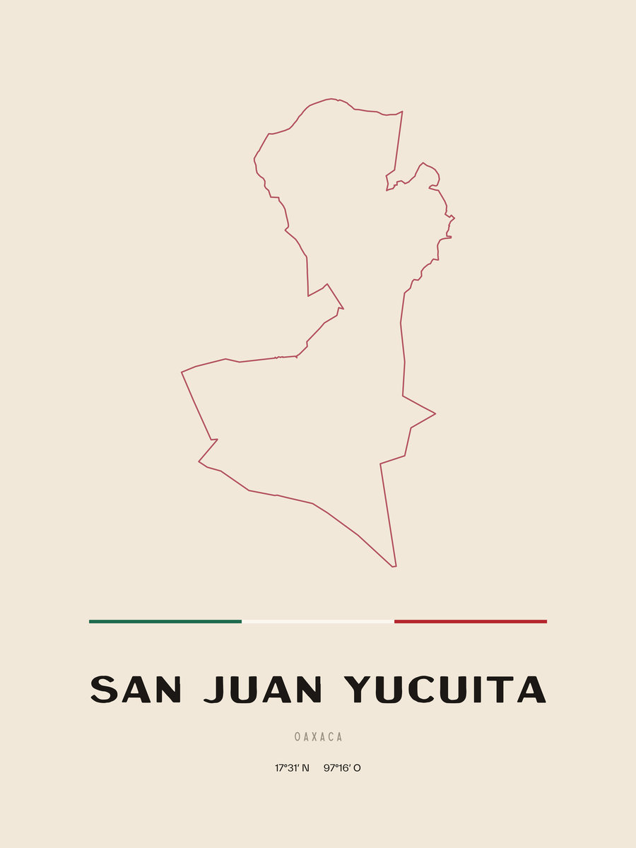Framed poster of San Juan Yucuita, Oaxaca.