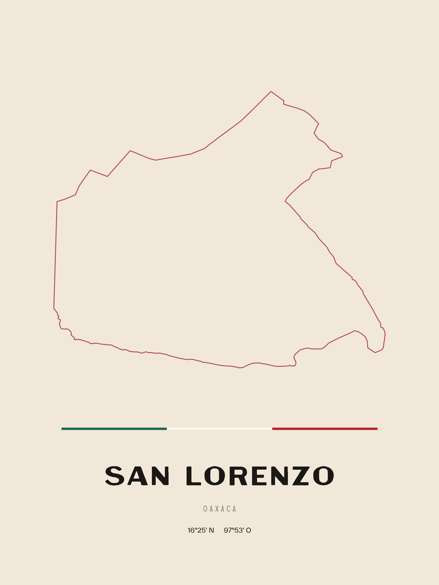 Framed poster of San Lorenzo, Oaxaca.