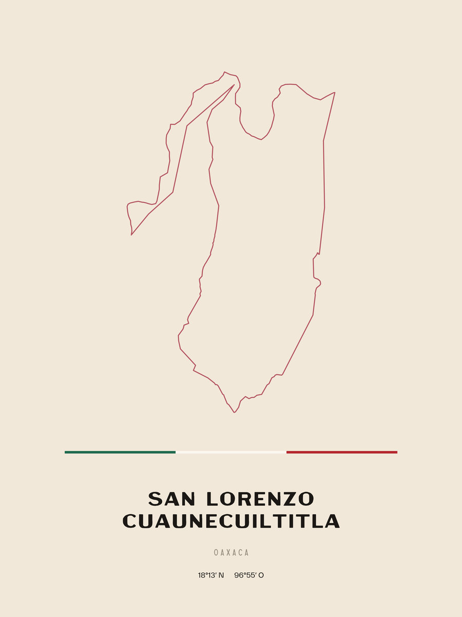 Framed poster of San Lorenzo Cuaunecuiltitla, Oaxaca.
