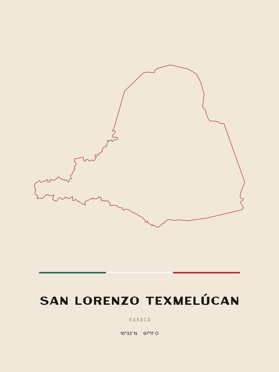 Framed poster of San Lorenzo Texmelúcan, Oaxaca.