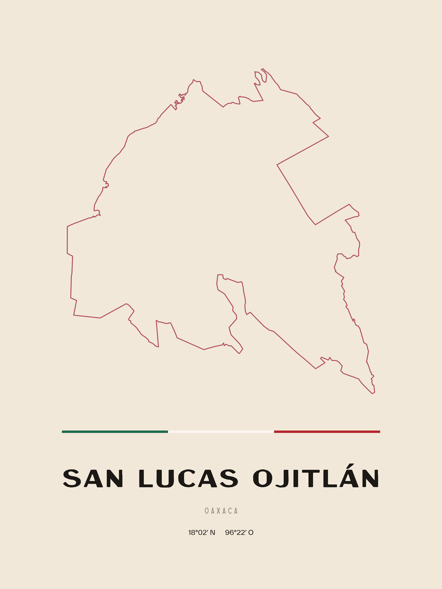Framed poster of San Lucas Ojitlán, Oaxaca.