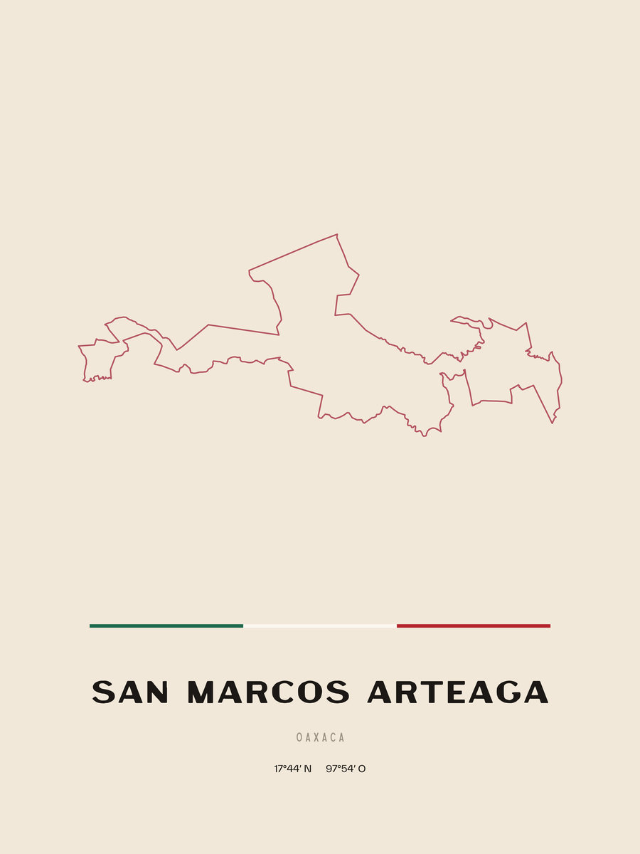 Framed poster of San Marcos Arteaga, Oaxaca.