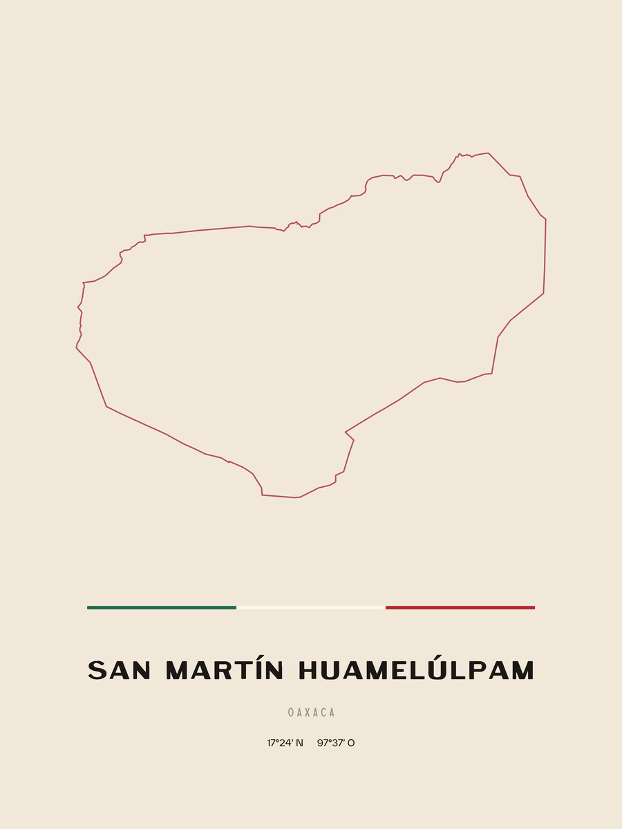 Framed poster of San Martín Huamelúlpam, Oaxaca.