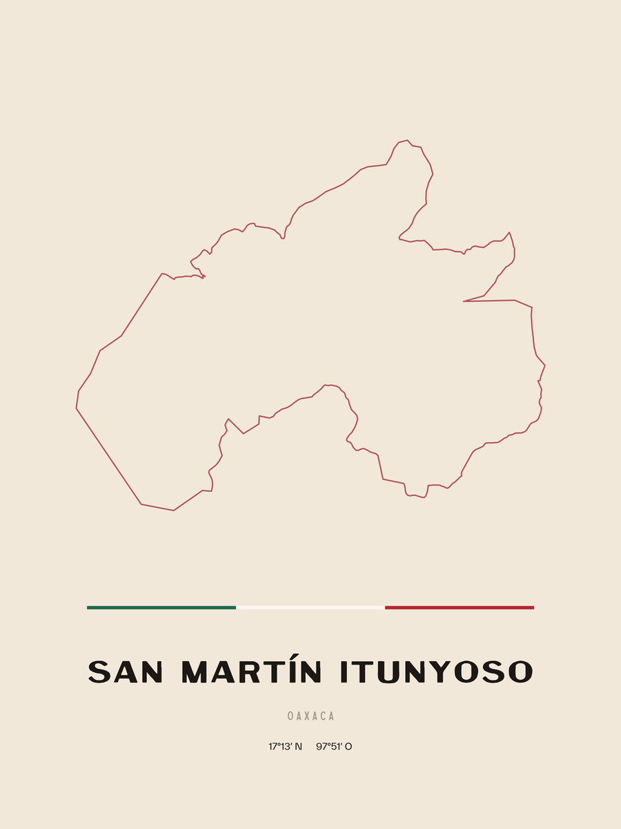 Framed poster of San Martín Itunyoso, Oaxaca.
