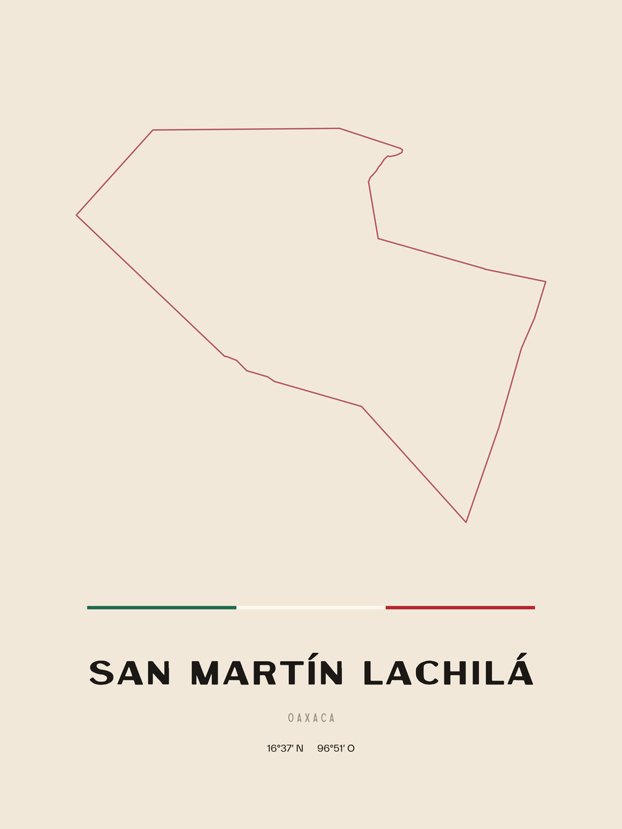 Framed poster of San Martín Lachilá, Oaxaca.