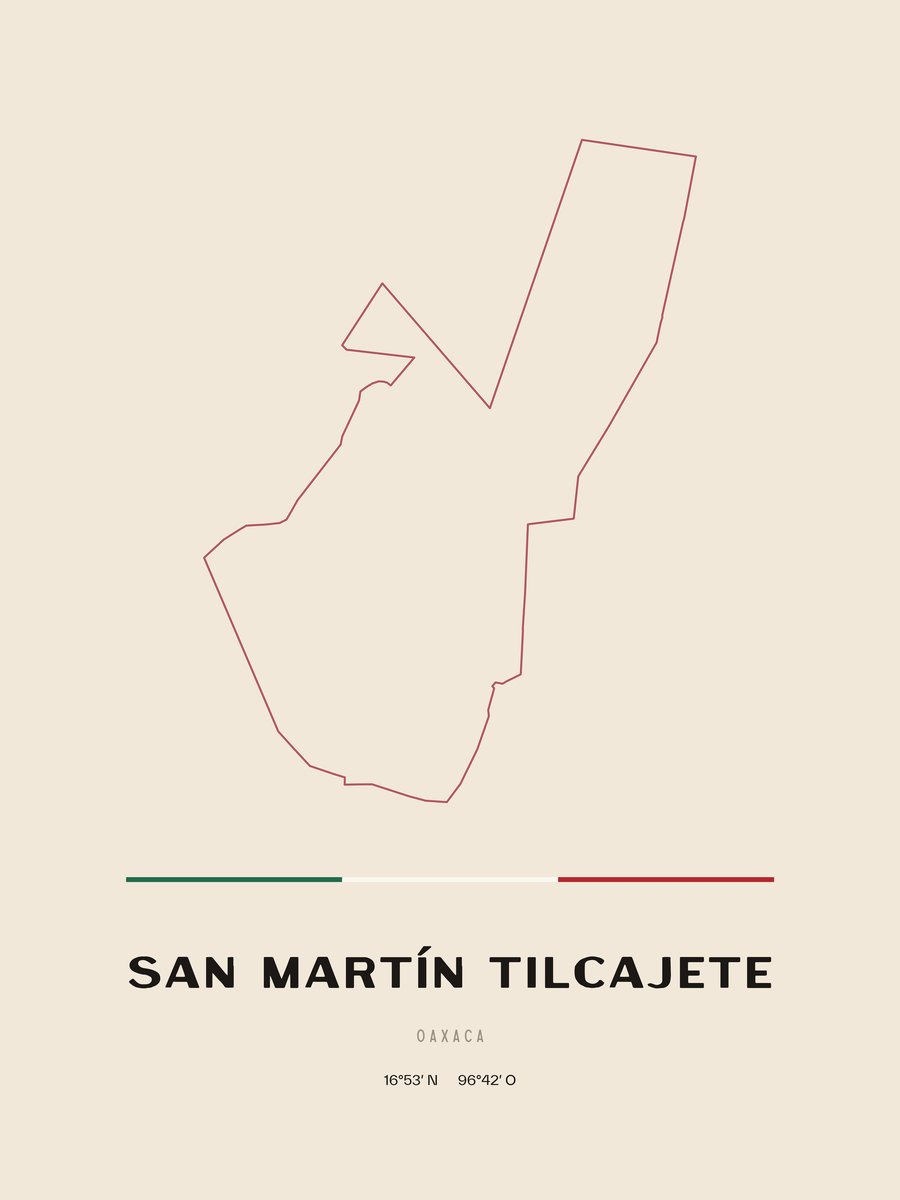 Framed poster of San Martín Tilcajete, Oaxaca.