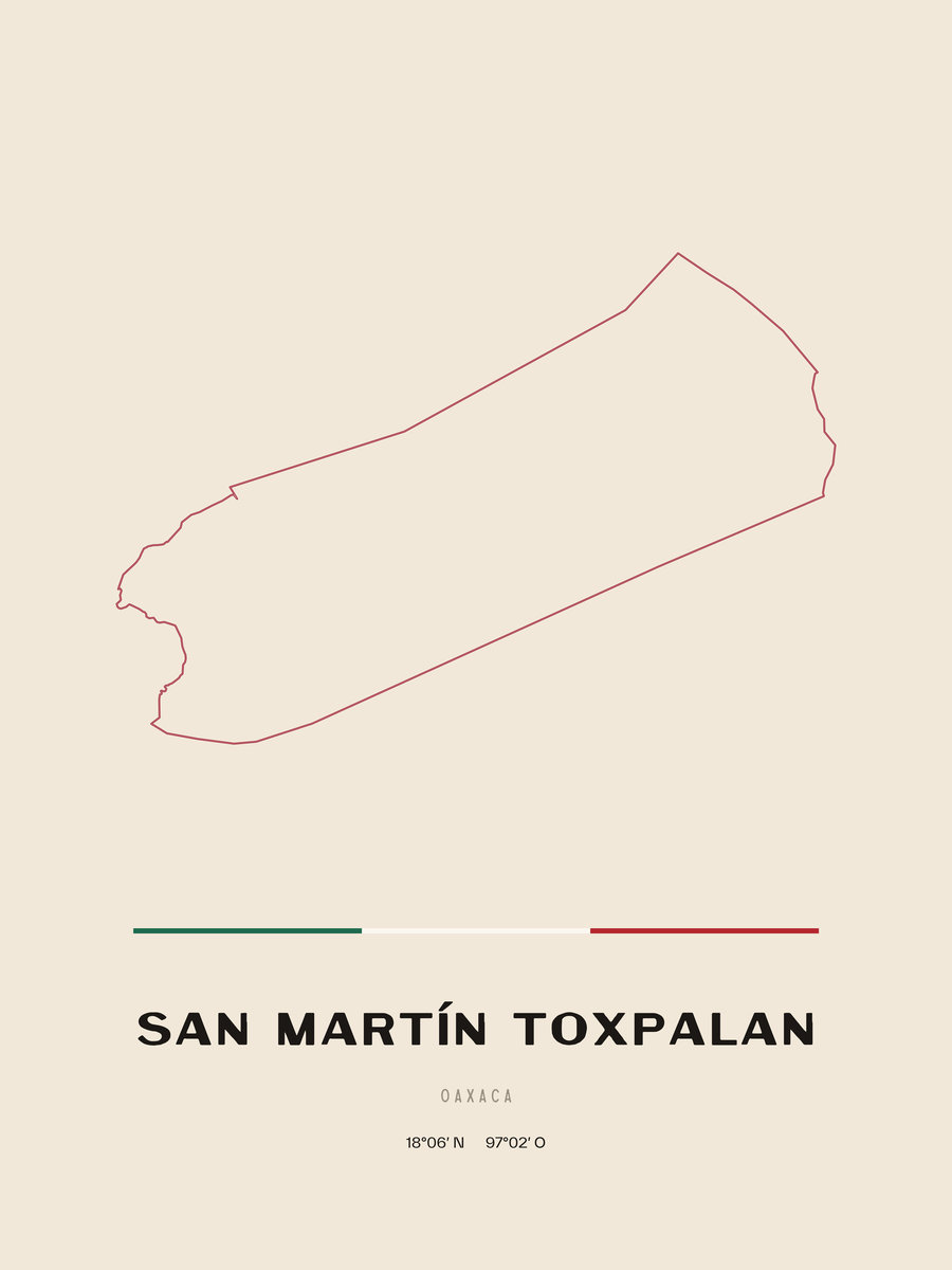 Framed poster of San Martín Toxpalan, Oaxaca.