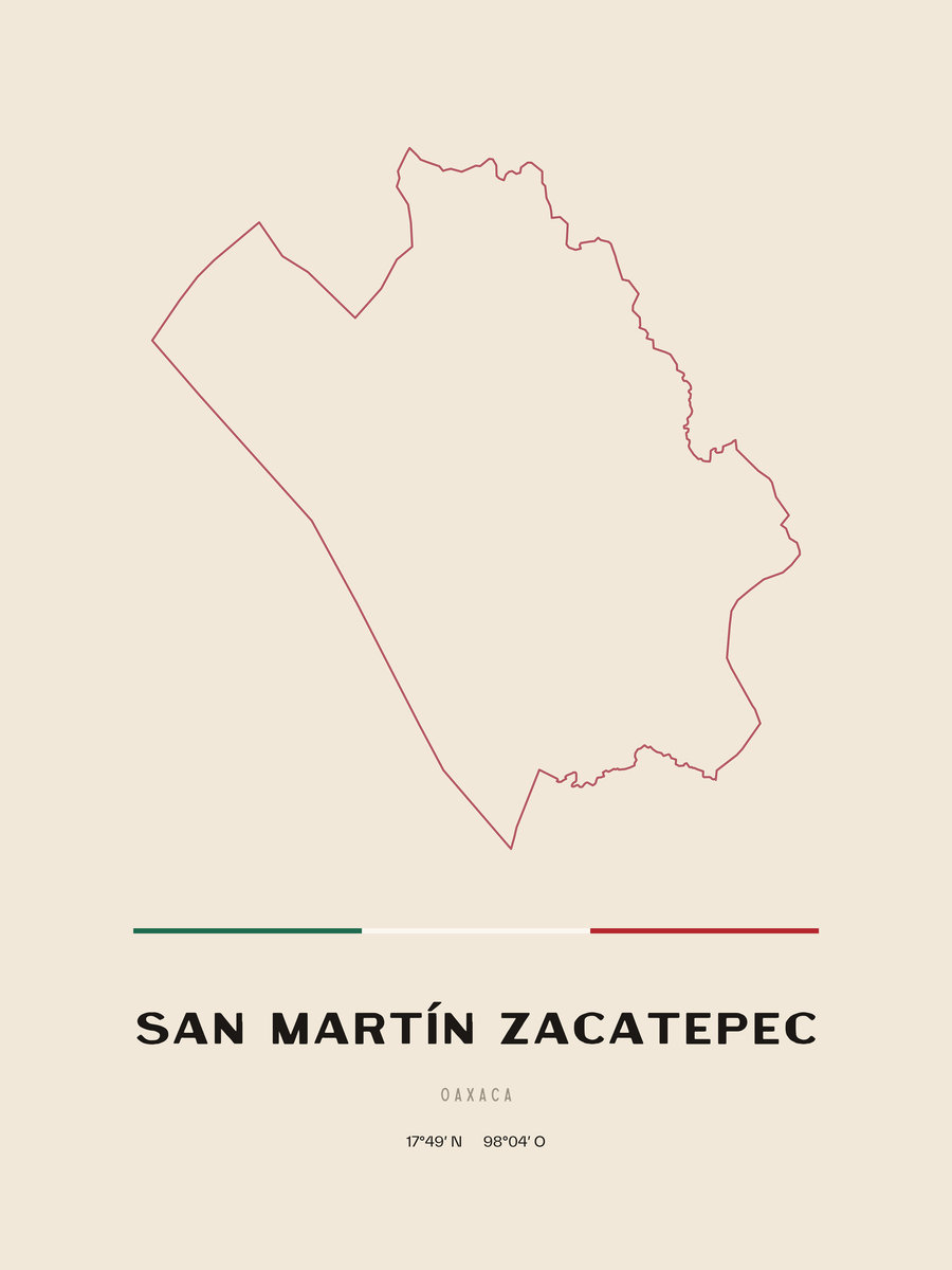 Framed poster of San Martín Zacatepec, Oaxaca.