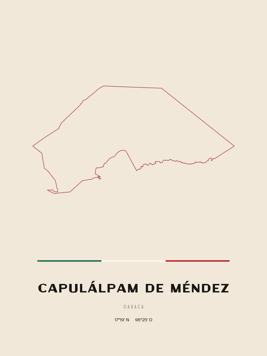 Framed poster of Capulálpam de Méndez, Oaxaca.