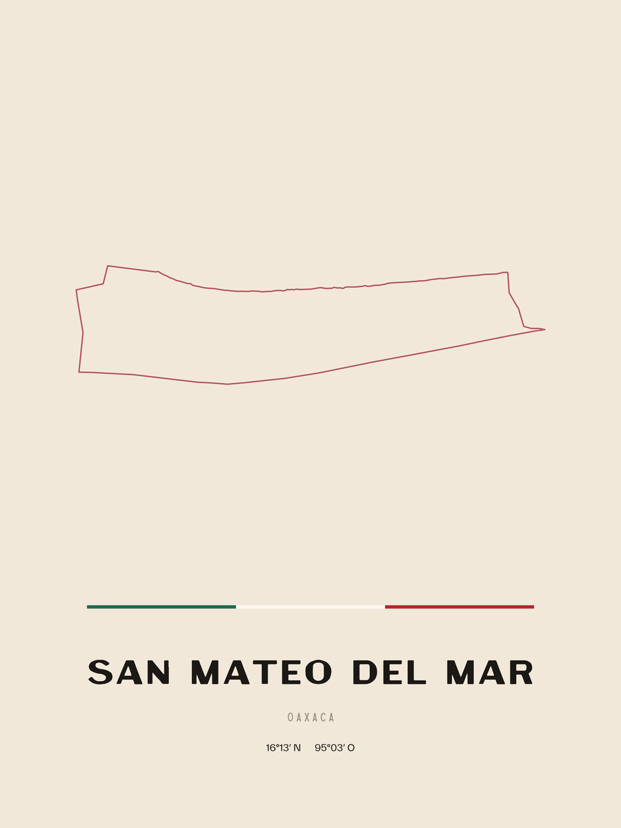 Framed poster of San Mateo del Mar, Oaxaca.