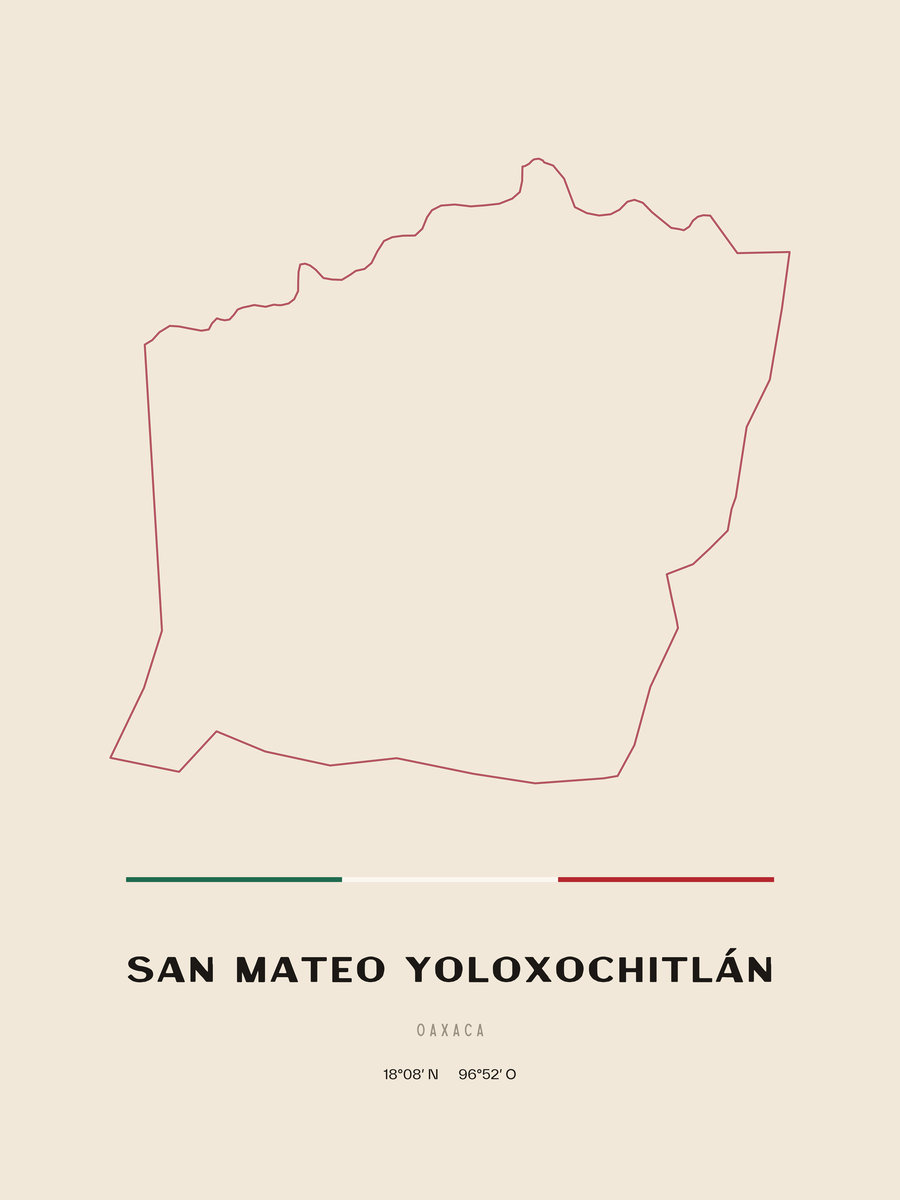 Framed poster of San Mateo Yoloxochitlán, Oaxaca.