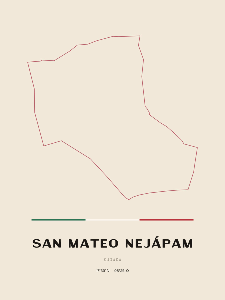 Framed poster of San Mateo Nejápam, Oaxaca.