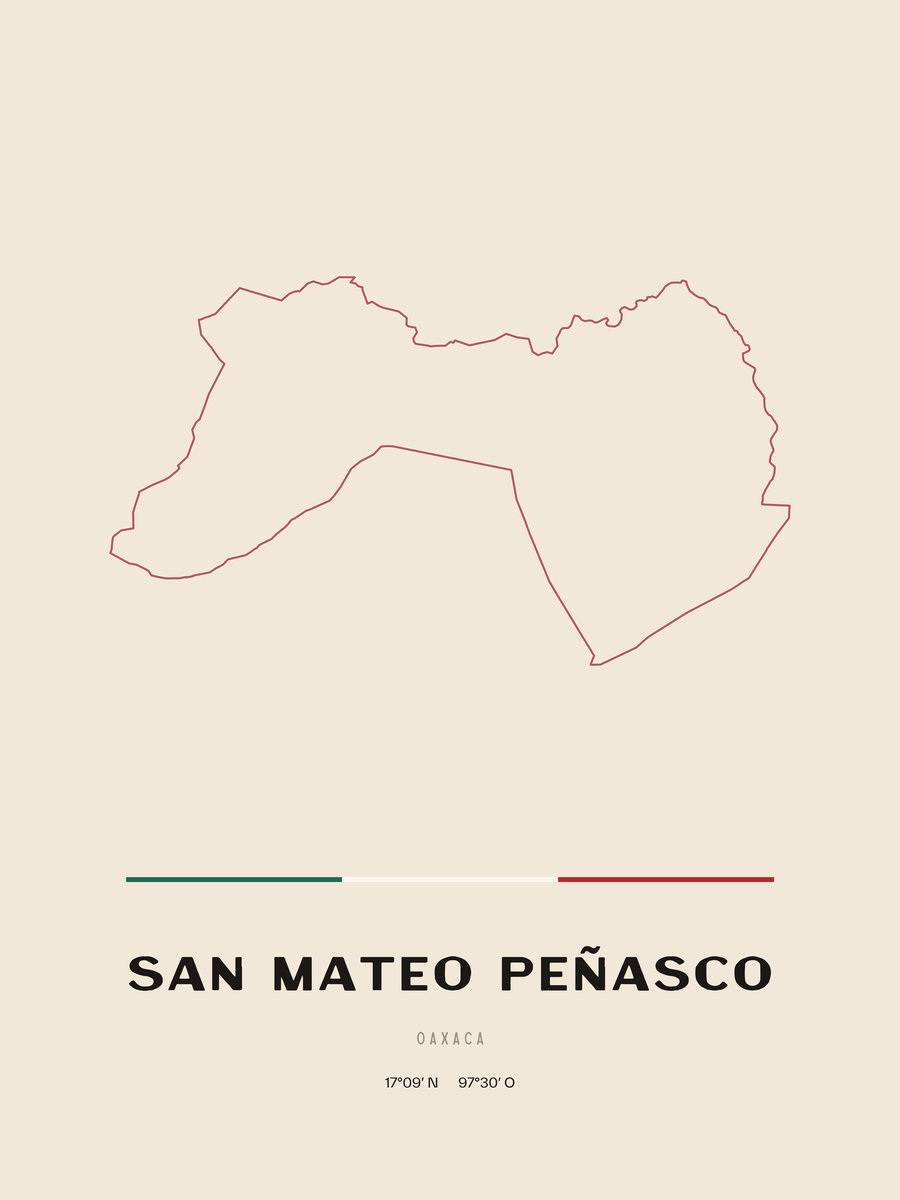 Framed poster of San Mateo Peñasco, Oaxaca.