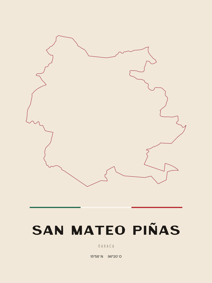 Framed poster of San Mateo Piñas, Oaxaca.