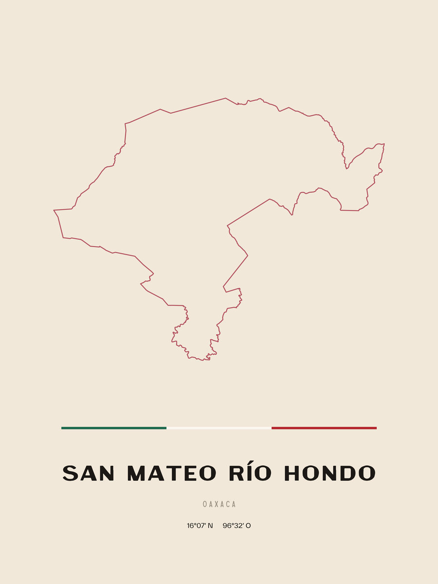 Framed poster of San Mateo Río Hondo, Oaxaca.
