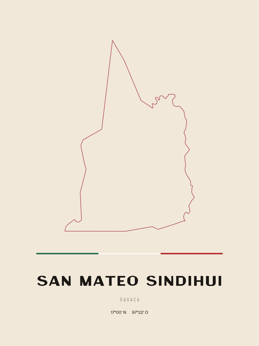 Framed poster of San Mateo Sindihui, Oaxaca.
