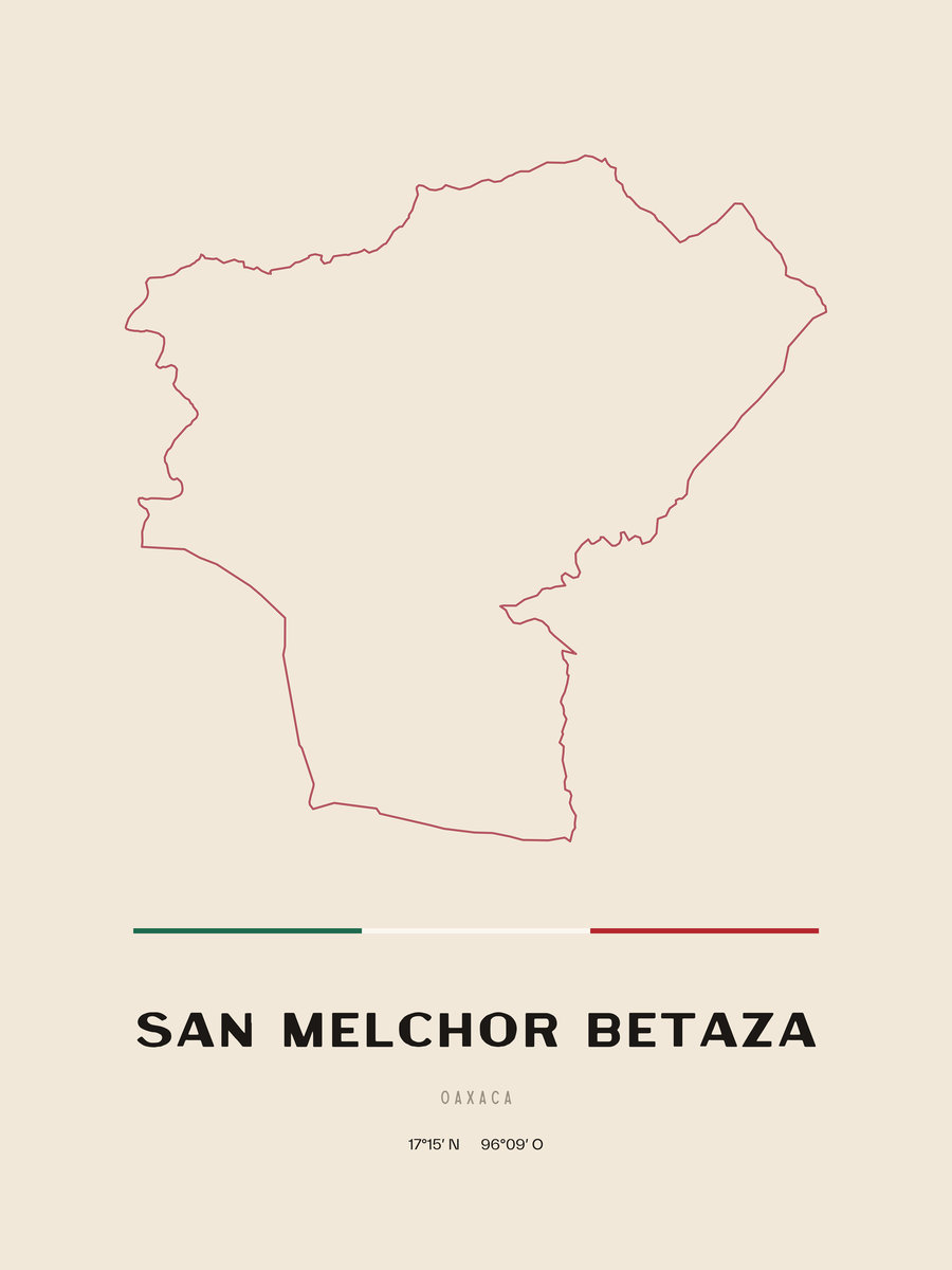 Framed poster of San Melchor Betaza, Oaxaca.