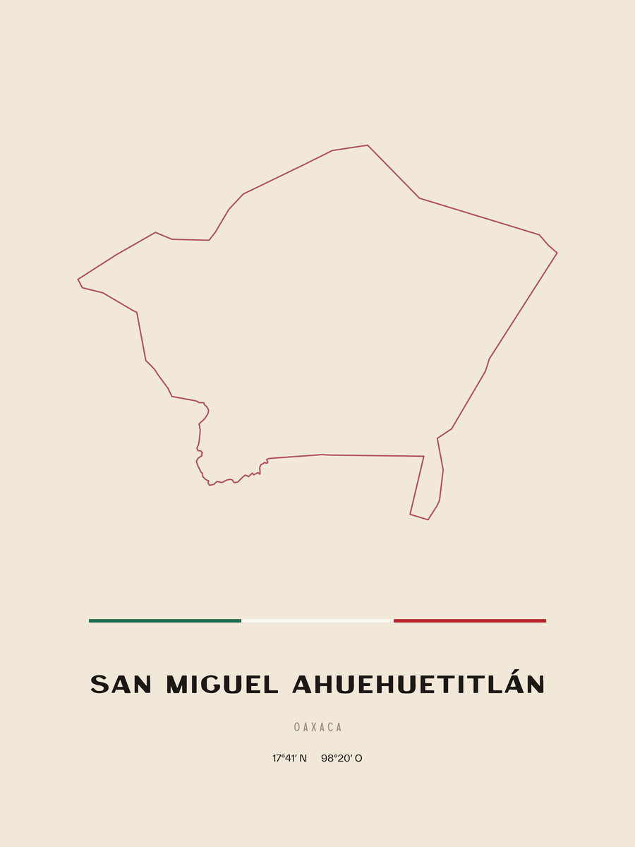 Framed poster of San Miguel Ahuehuetitlán, Oaxaca.