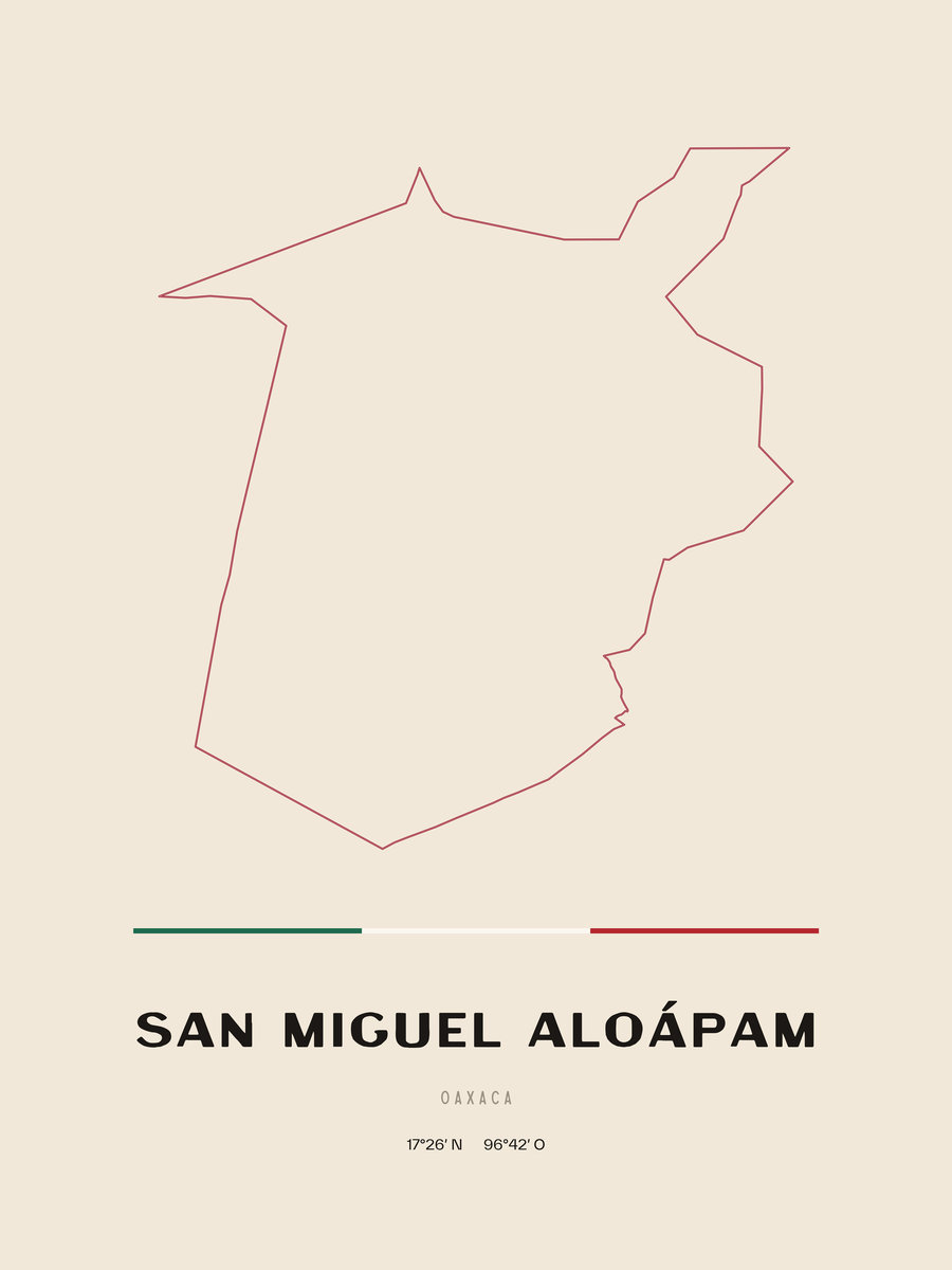 Framed poster of San Miguel Aloápam, Oaxaca.