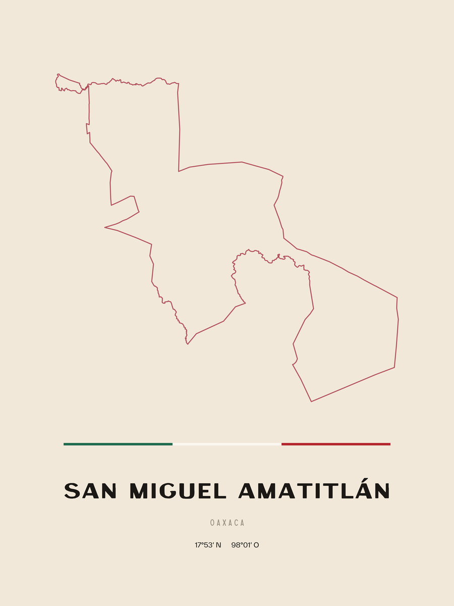 Framed poster of San Miguel Amatitlán, Oaxaca.