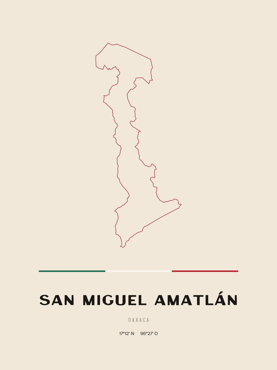 Framed poster of San Miguel Amatlán, Oaxaca.
