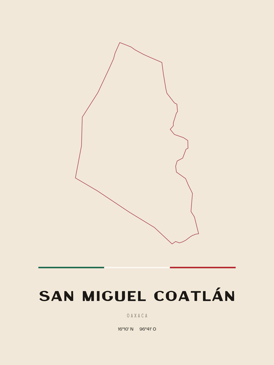 Framed poster of San Miguel Coatlán, Oaxaca.