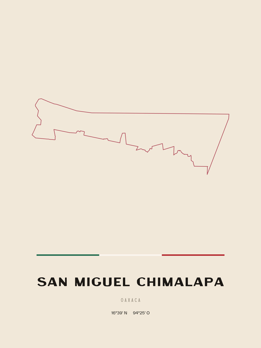 Framed poster of San Miguel Chimalapa, Oaxaca.