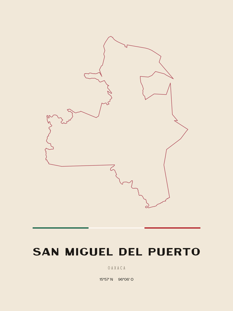 Framed poster of San Miguel del Puerto, Oaxaca.