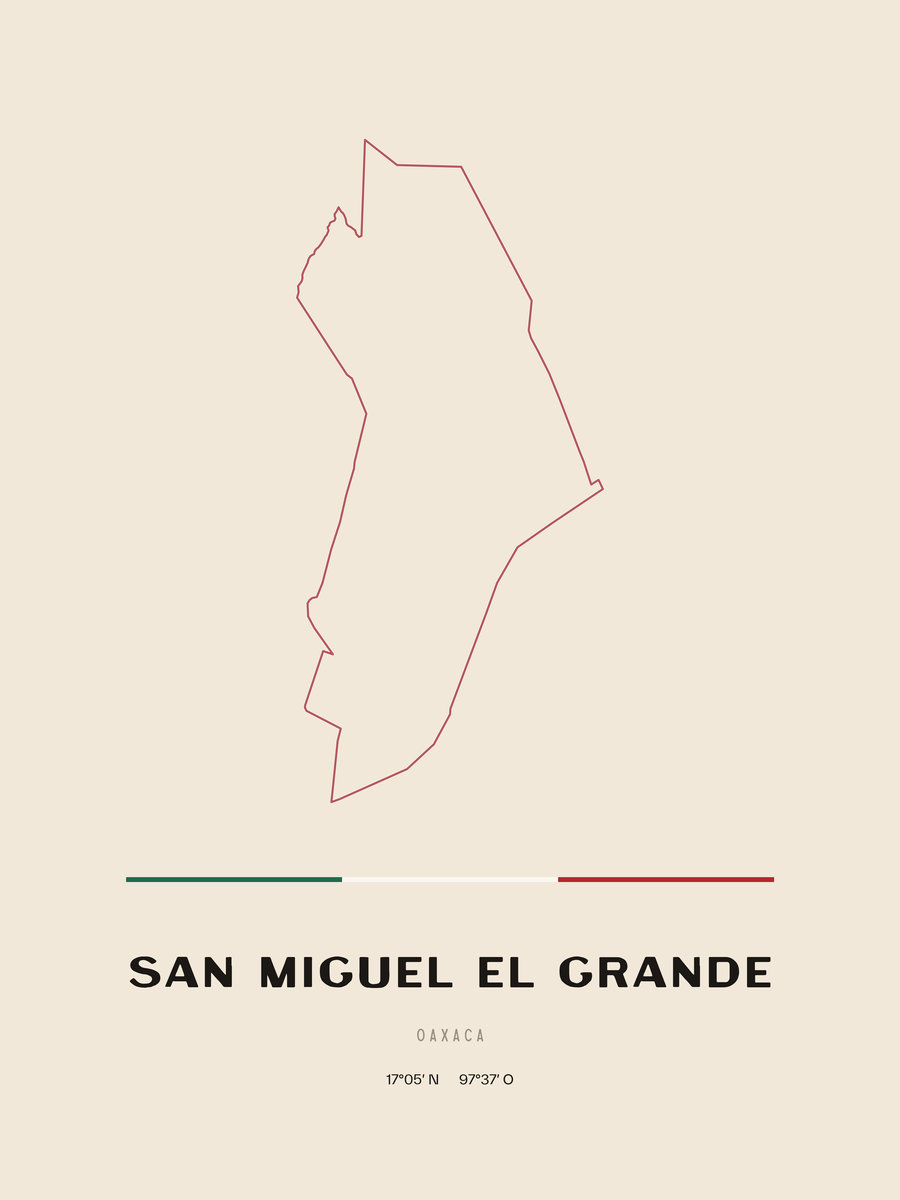 Framed poster of San Miguel el Grande, Oaxaca.