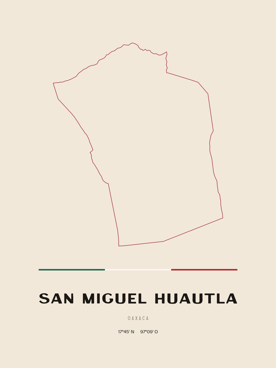 Framed poster of San Miguel Huautla, Oaxaca.