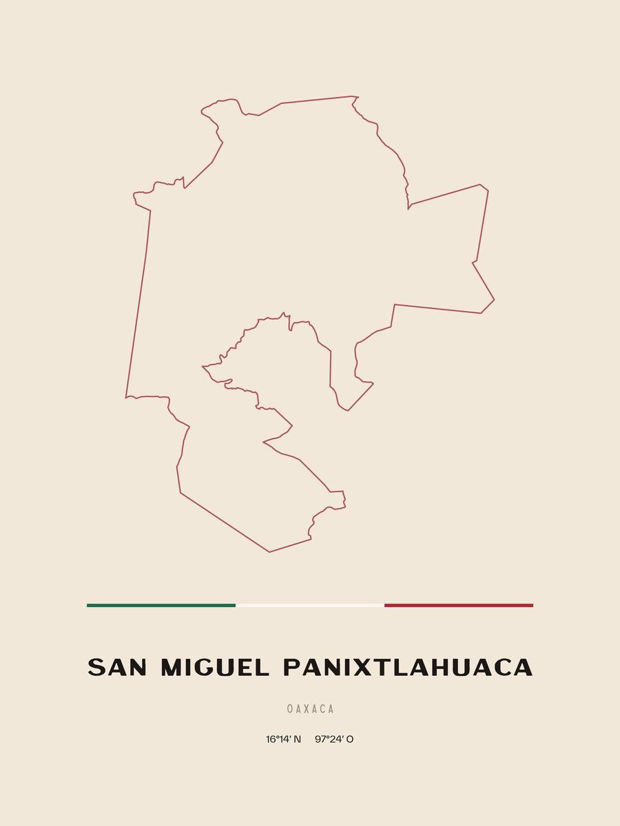 Framed poster of San Miguel Panixtlahuaca, Oaxaca.