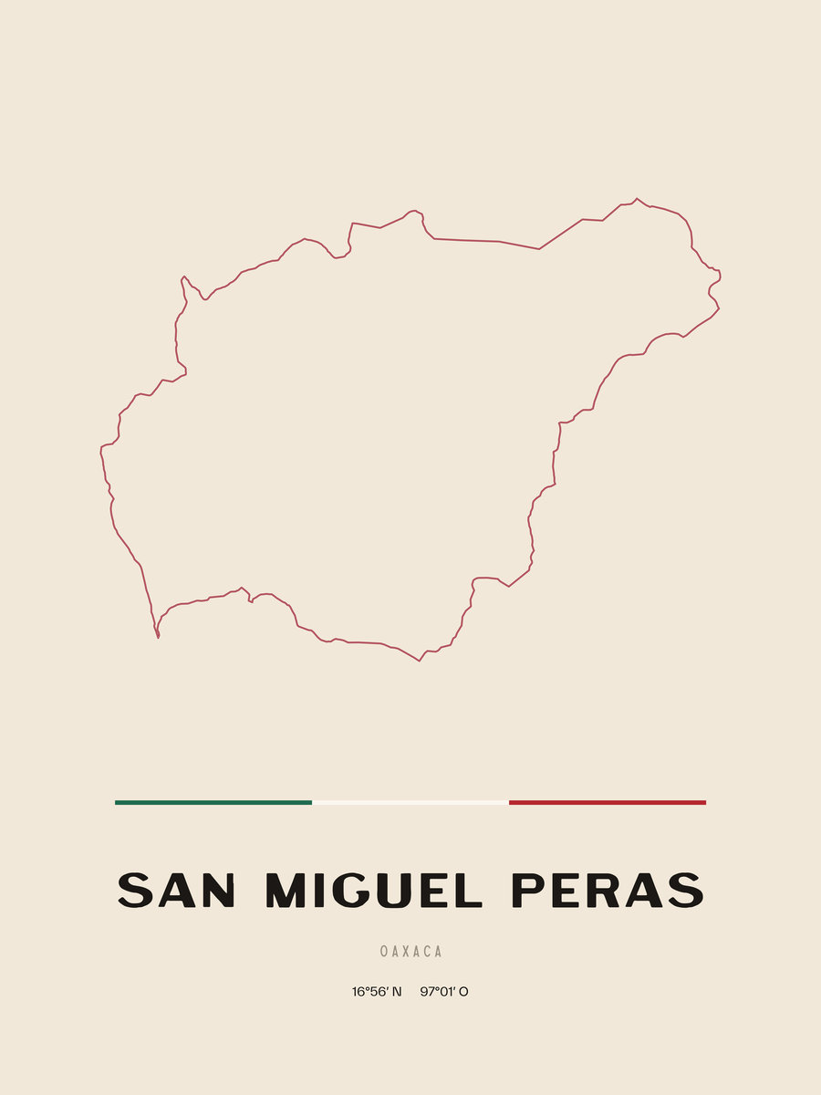Framed poster of San Miguel Peras, Oaxaca.