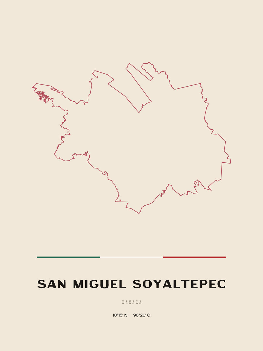 Framed poster of San Miguel Soyaltepec, Oaxaca.