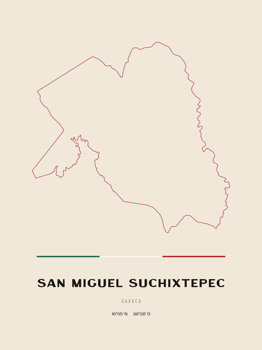 Framed poster of San Miguel Suchixtepec, Oaxaca.